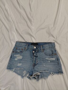 Aeropostale Light Blue Ripped Denim Cutoff Shorts
